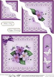 Pretty Viola Quick Card Wavy Corner Side Stacker Topper