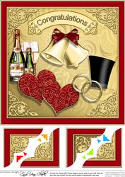 8 x 8 Wedding Scalloped Corner Topper