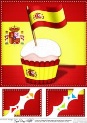 8 x 8 Flying the Flag Spain Scalloped Corner Topper