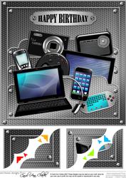 8 x 8 Gadgets & Gismos Birthday Scalloped Corner