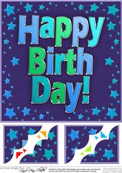 8 x 8 Happy Birthday Scalloped Corner Topper