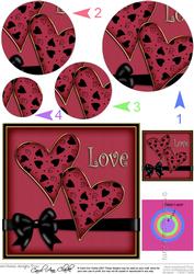 Love Hearts Circle Pyramage Topper