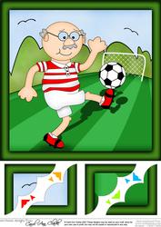 8 x 8 Bert Plays Football Scalloped Corner Topper