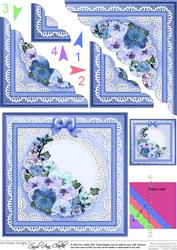 Spring Flowers Scallop Corner Side Stacker Topper