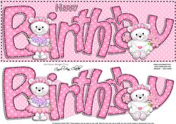 Birthday Teddies Large Dl Quick Card N 3D Decoupage