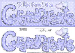 Large Dl New Baby Grandparents Felties Card & 3D Decoupage