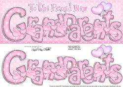 Large Dl New Baby Grandparents Felties Card & 3D Decoupage