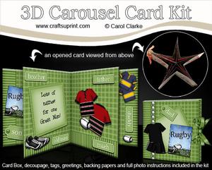 3D Rugby Carousel Card Kit