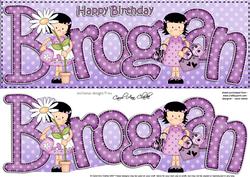Girlz Birthday Brogan Large Dl Quick Card 3D Decoupage