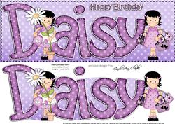Girlz Birthday Daisy Large Dl Quick Card 3D Decoupage