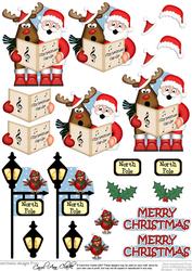 Xmas Rudolph & Santa 3D Decoupage Step by Step Designs