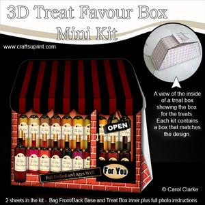 3D Little Wine Shop Treat or Favour Box Mini Kit