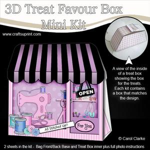 3D Little Sewing Shop Treat or Favour Box Mini Kit