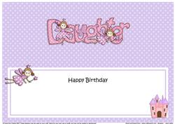 Birthday Daughter Fairy Matching Large Dl Insert