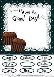 8 x 8 Chocolate Birthday Insert Panel