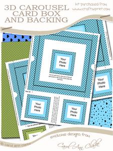 3D Carousel Coordinating Card Box, Backing N Photo Frame Kit