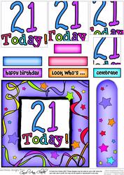 21st Birthday Quick Card with Pyramage