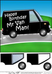 8 x 8 Happy Birthday Mr Van Man with 3D Decoupage