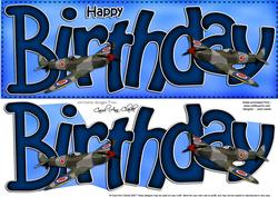 Birthday Spitfire Plane Large Dl Quick Card N 3D Decoupage