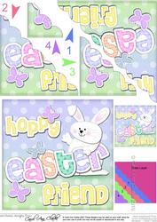 Hoppy Easter Friend Easter Bunny Boy Scallop Corner
