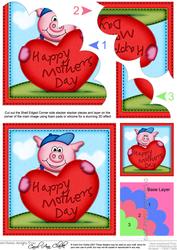 Ziggy Piggy's Mothers Day Heart Shell Edged Corner Side St