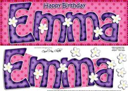 Large Dl Birthday Emma Quick Card N 3D Decoupage