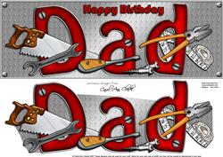 Large Dl Birthday Dad Quick Card N 3D Decoupage
