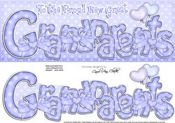 Large Dl New Great Grandparents Felties Card & 3D Decoupage