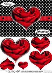 Romantic Roses Quick Card with Heart Shaped Pyramage