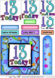 13th Birthday Quick Card with Pyramage