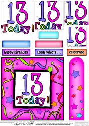 13th Birthday Quick Card with Pyramage