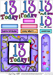 13th Birthday Quick Card with Pyramage