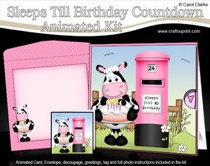3D Milly Moo Cow Sleeps Till Birthday Countdown Moveable