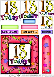 13th Birthday Quick Card with Pyramage