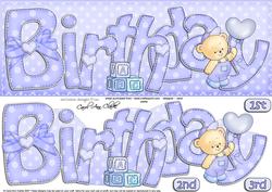 1st 2nd 3rd Birthday Large Dl Quick Card N 3D Decoupage