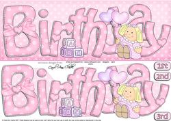 1st 2nd 3rd Birthday Large Dl Quick Card N 3D Decoupage