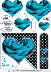 Romantic Rose Heart Quick Card with Heart Shaped Pyramage