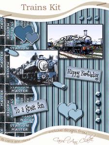 Trains Kit in Steel with Step by Step Decoupage
