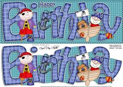 Birthday Pirates Large Dl Quick Card N 3D Decoupage