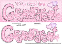 Large Dl New Grandparent Felties Card & 3D Decoupage