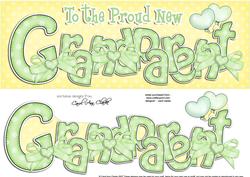 Large Dl New Grandparent Felties Card & 3D Decoupage