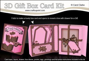 3D Fondant Fancies Gift Box Card Kit with 3D Decoupage
