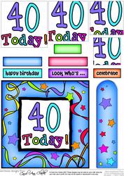 40th Birthday Quick Card with Pyramage