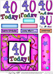 40th Birthday Quick Card with Pyramage