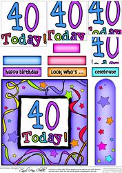40th Birthday Quick Card with Pyramage