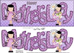 Girlz Mothers Day Large Dl Quick Card 3D Decoupage