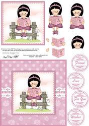 Roz Loves Reading Quick Card with 3D Decoupage