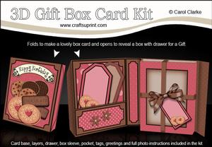 3D Cookies Gift Box Card Kit with 3D Decoupage
