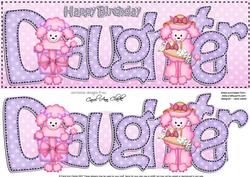 Poodle Dog Birthday Daughter Large Dl 3D Decoupage