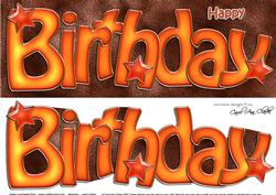 Birthday Stars Large Dl 3D Decoupage